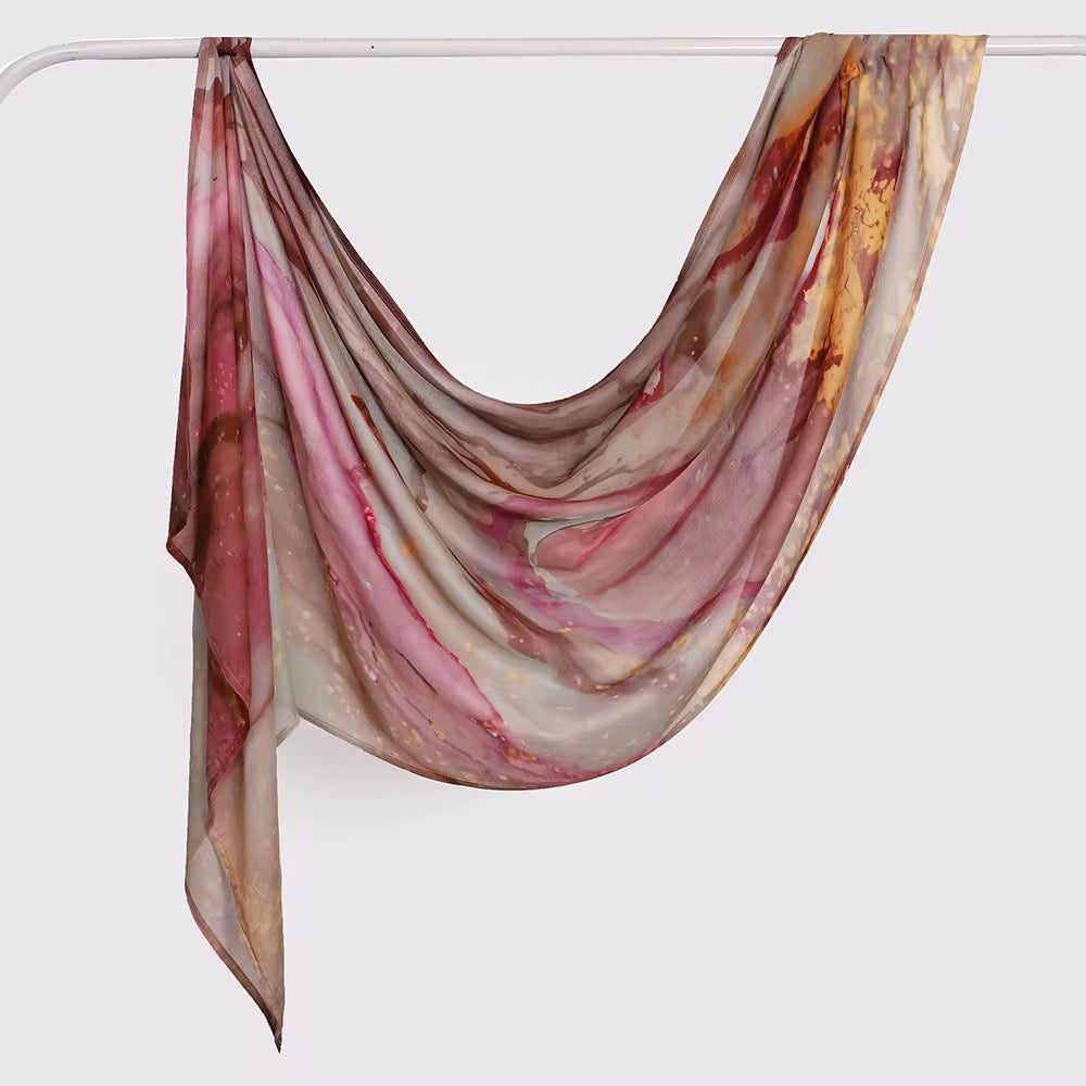 Ethnic Modal Foulard Scarf, 180/70cm Premium Long Hijab