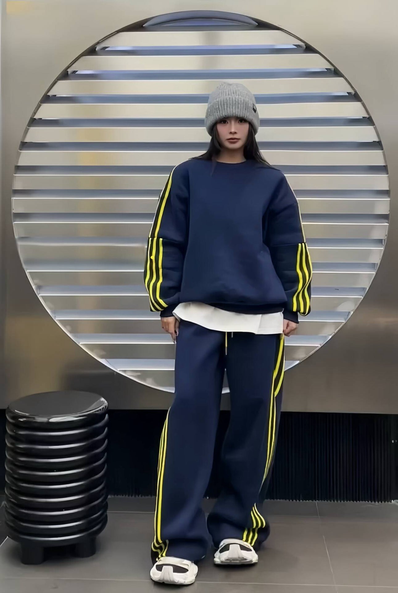 Damen-Baumwoll-Hoodie & Jogginghose Sportbekleidungsset