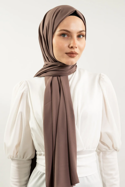 Premium Madina Silk Hijab | Luxuriously Soft Modest Scarf – Brown, Blue & Baby Blue