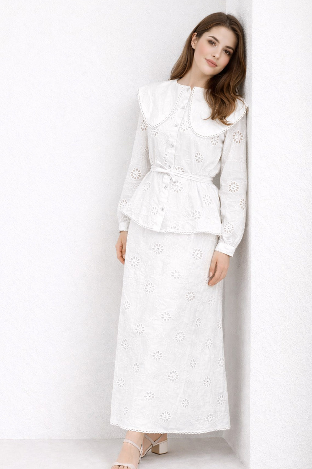 Baby Collar Laced Modest Co-ord Set