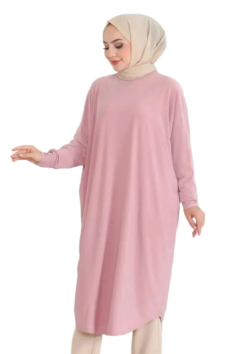 Bat Sleeve Tunic – Powder Pink