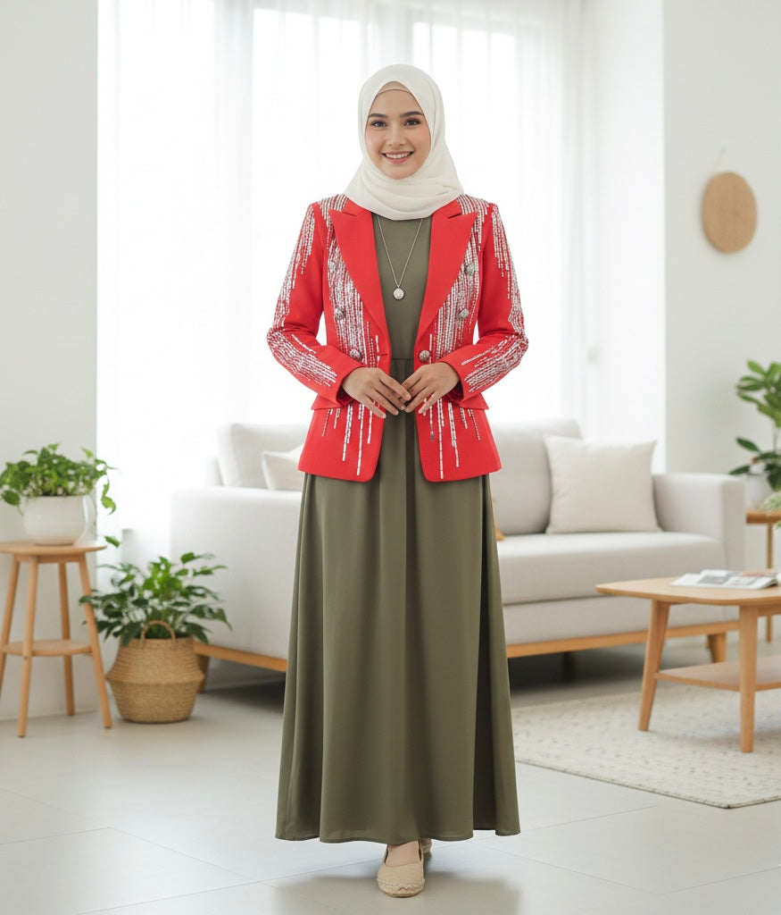 Women's Luxury Autumn Suit Jacket, Sequinned Evening Jacket