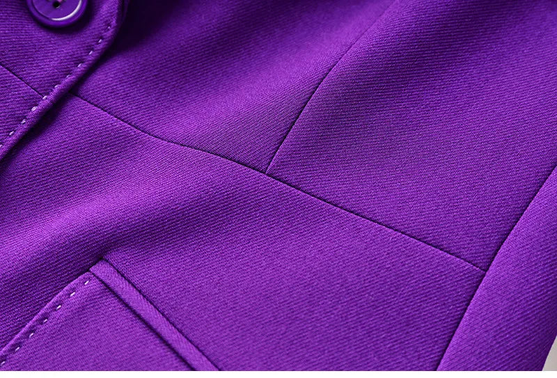 Purple Tailored Jacket & Flared Trousers, Women's Business Suit