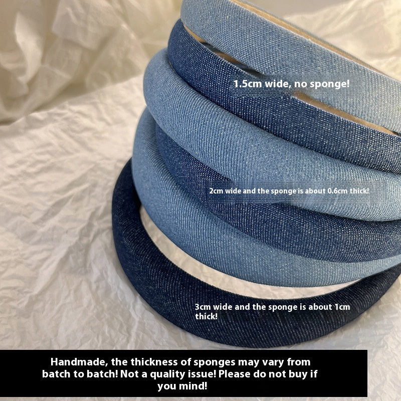 Denim Headband - Handcrafted Solid Colour Hair Accessory