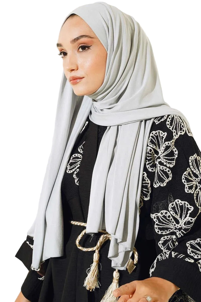 Plain Combed Cotton Hijab Shawl — Stone & Tile