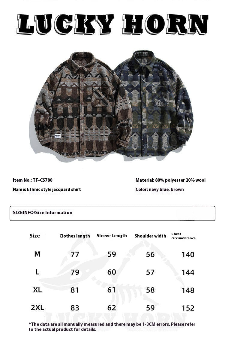 Japanese Retro Colour Block Shirt | Vintage Loose Fit Jacket