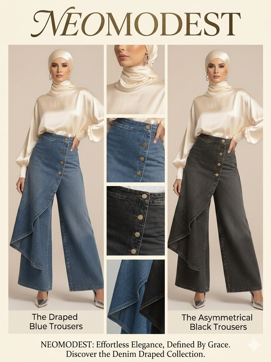 Women's Casual Denim-Style Pants | Premium Modest Fashion
