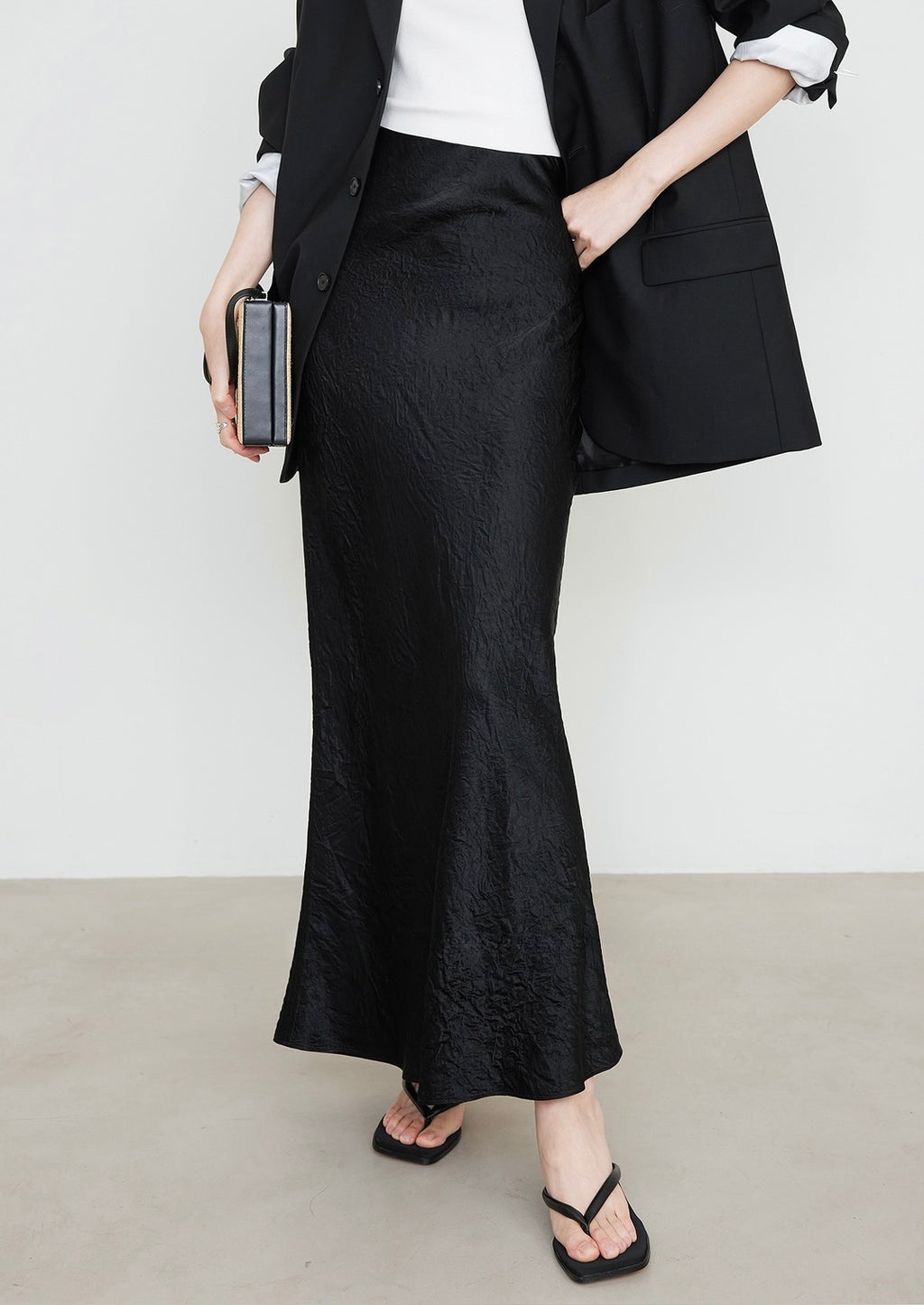 Satin Midi Skirt | High-Waist Elastic Waistband | Modest Elegance