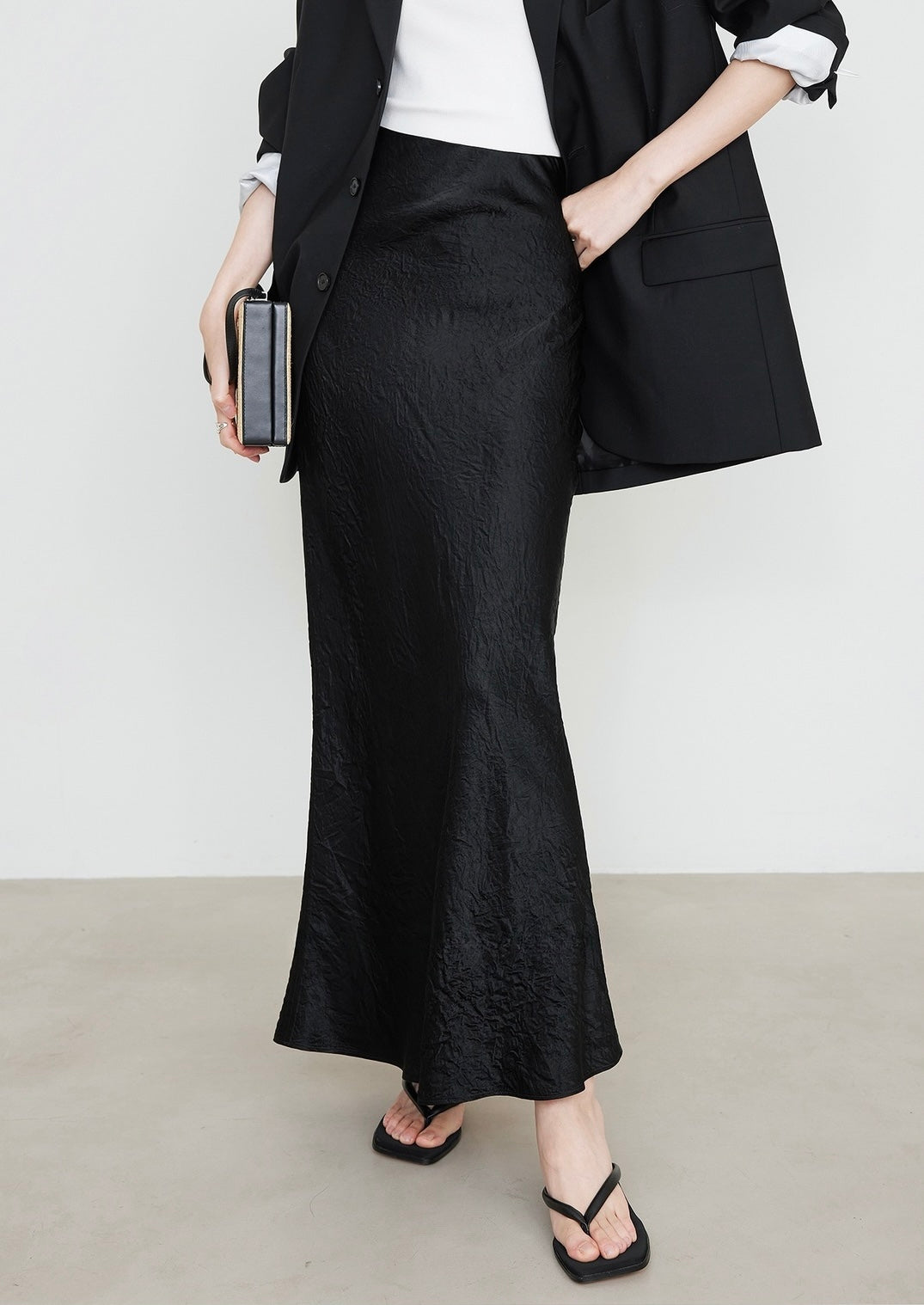 Satin Midi Skirt | High-Waist Elastic Waistband | Modest Elegance