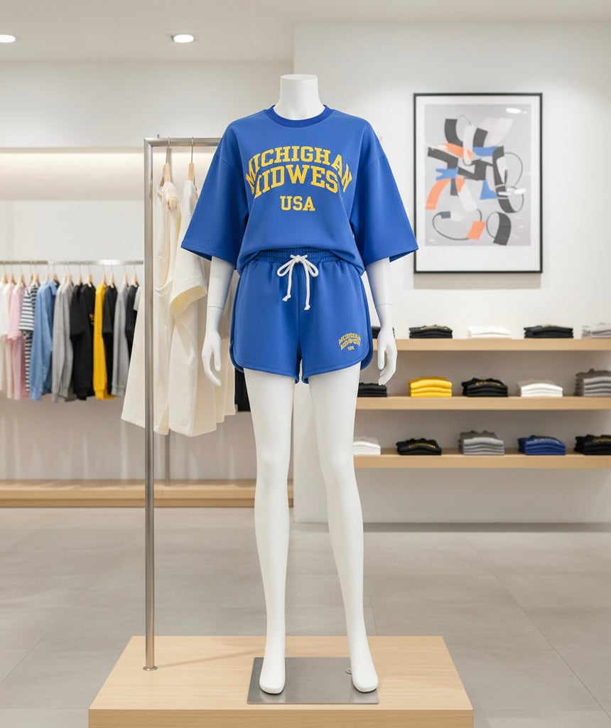 Printed Washed Short-Sleeved Shirt & Casual Shorts Set | Women's Summer Outfit