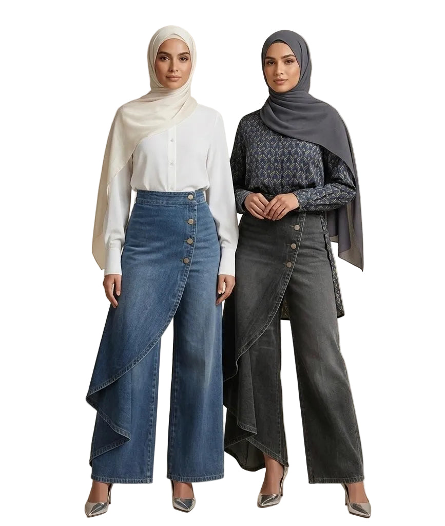 Women's Casual Denim-Style Pants | Premium Modest Fashion