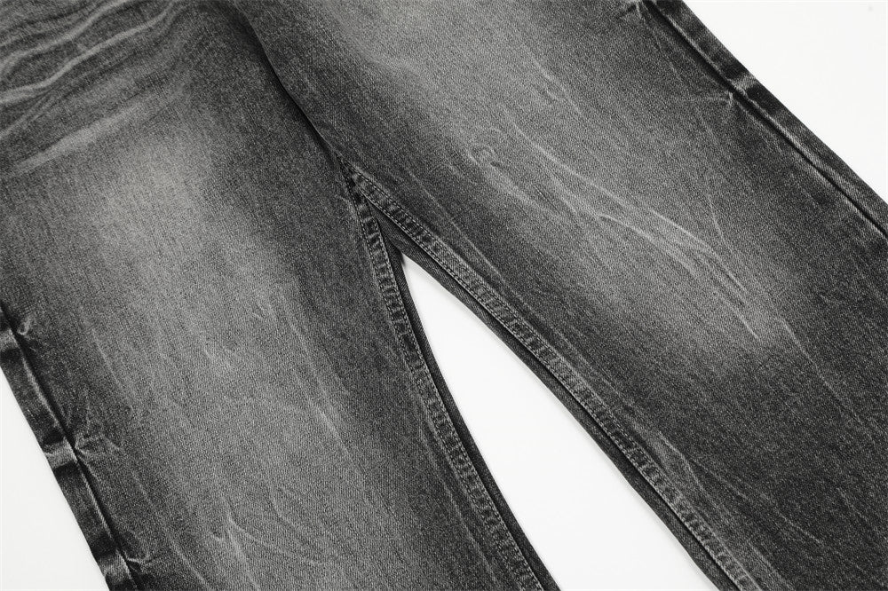 Vintage Washed Straight-Leg Denim Trousers