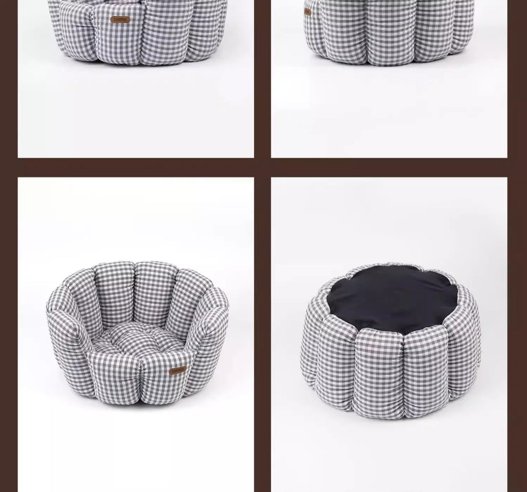 Classic Plaid Pet Bed - All Season Comfort