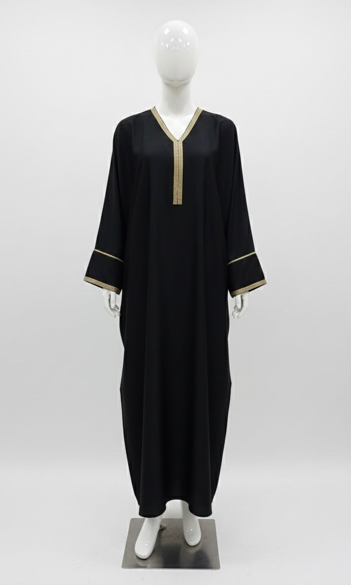 Versatile Bat Sleeve Abaya Cape Dress, Middle Eastern Robe