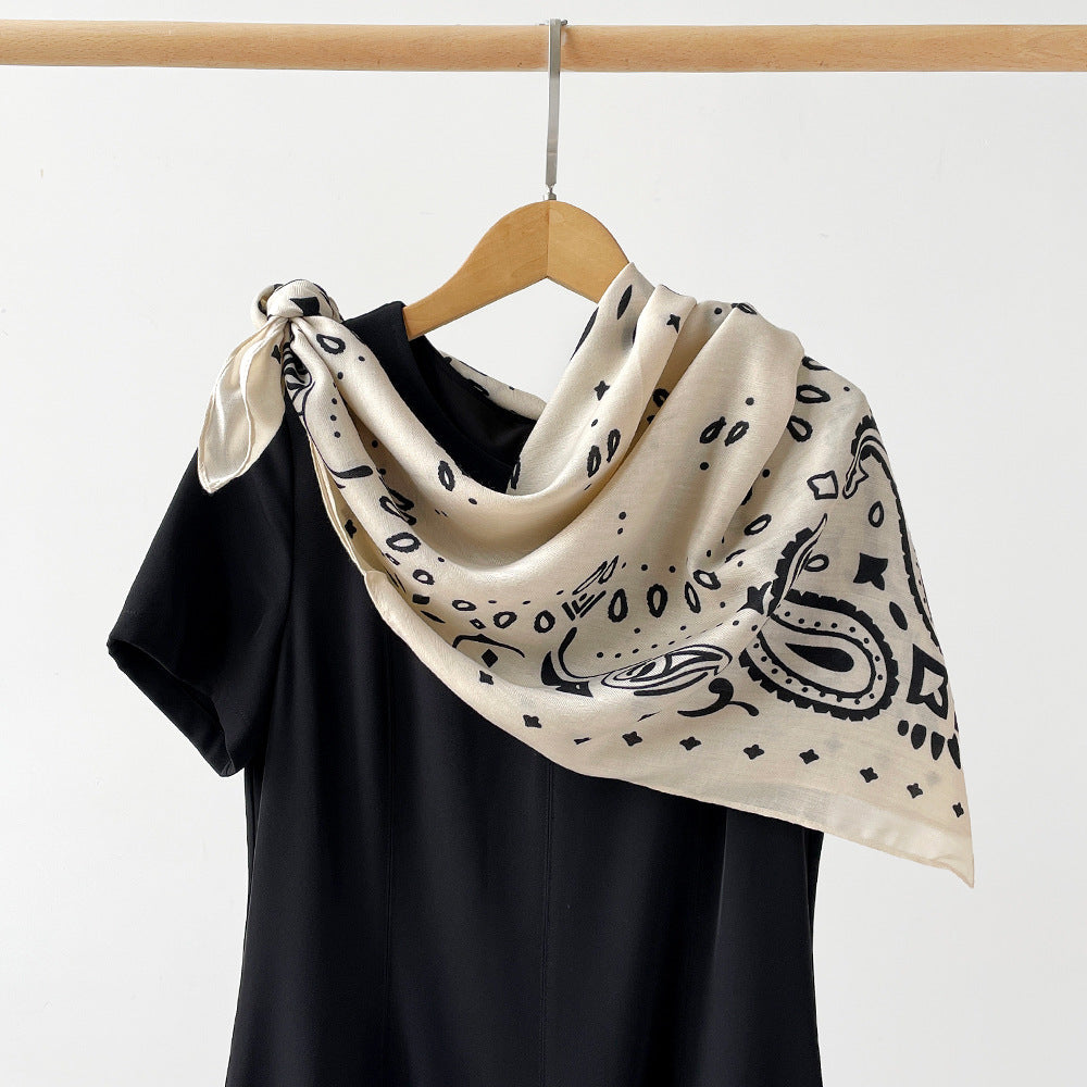 Paisley Silk Square Scarf | 90x90cm Luxury Herringbone