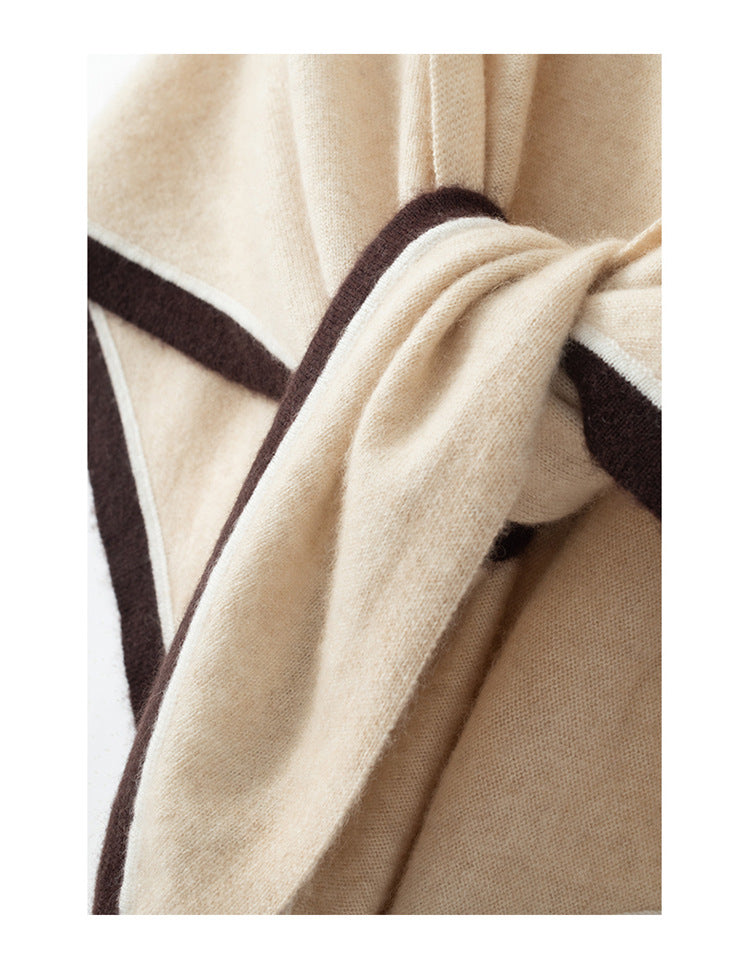 Knitted Triangular Cashmere Shawl For Women