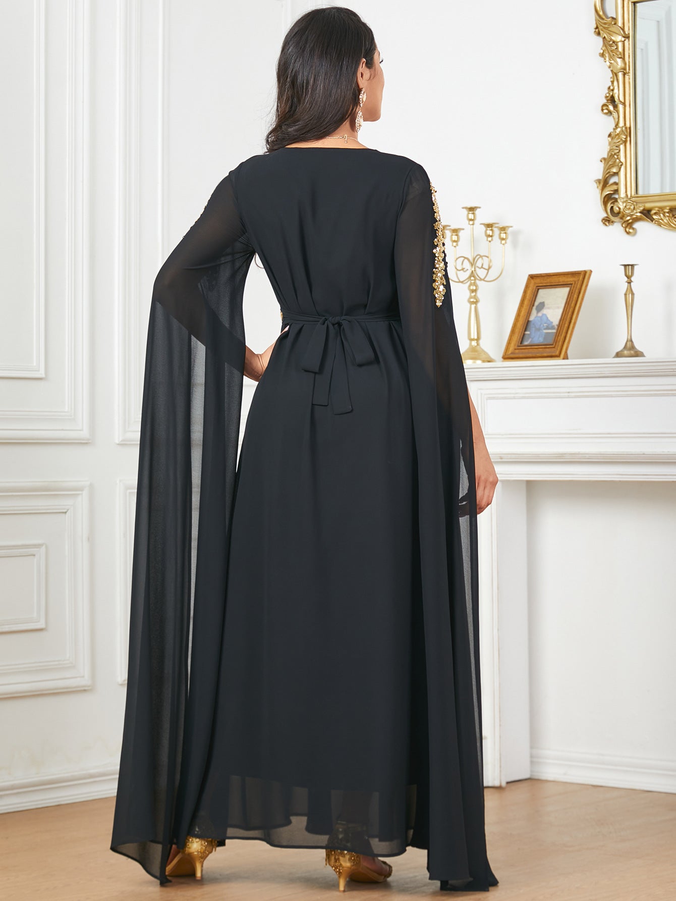 Elegant Chiffon Abaya with Split Sleeves