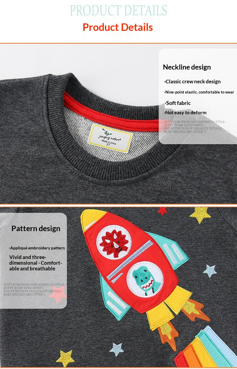 Kids' Long Sleeve Cotton Sweatshirt | Spring Autumn Layering