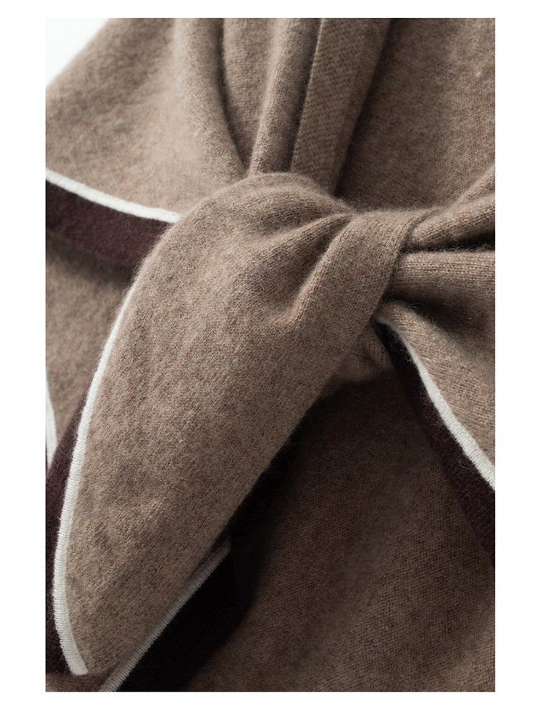 Knitted Triangular Cashmere Shawl For Women