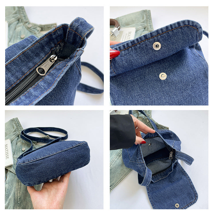 Denim Crossbody Bag - Urban Minimalist Shoulder Bag