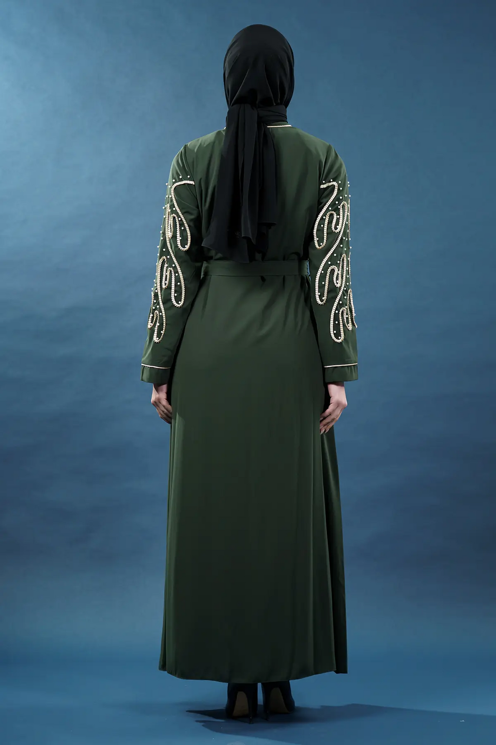 Pearl-embellished Embroidered Luxury Abaya