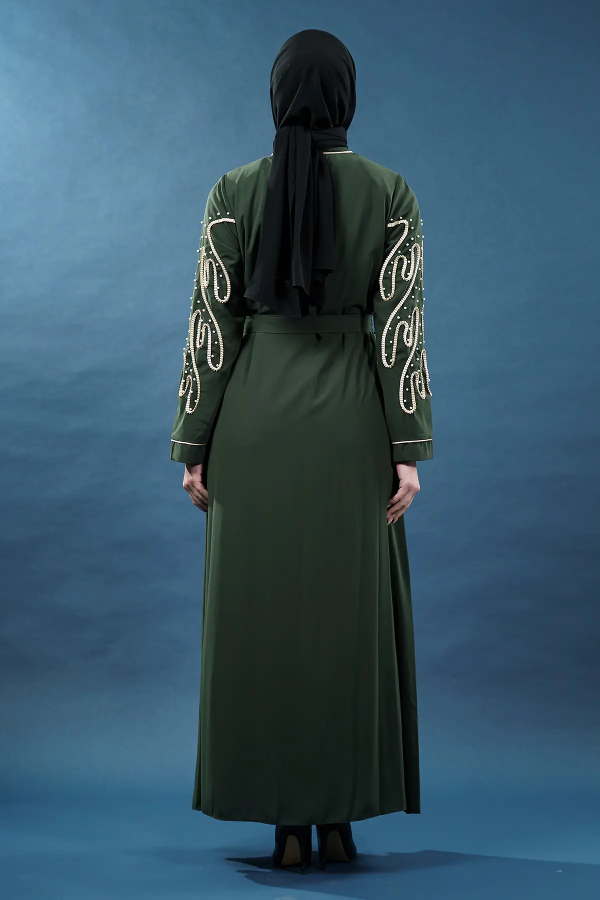 Pearl-embellished Embroidered Luxury Abaya