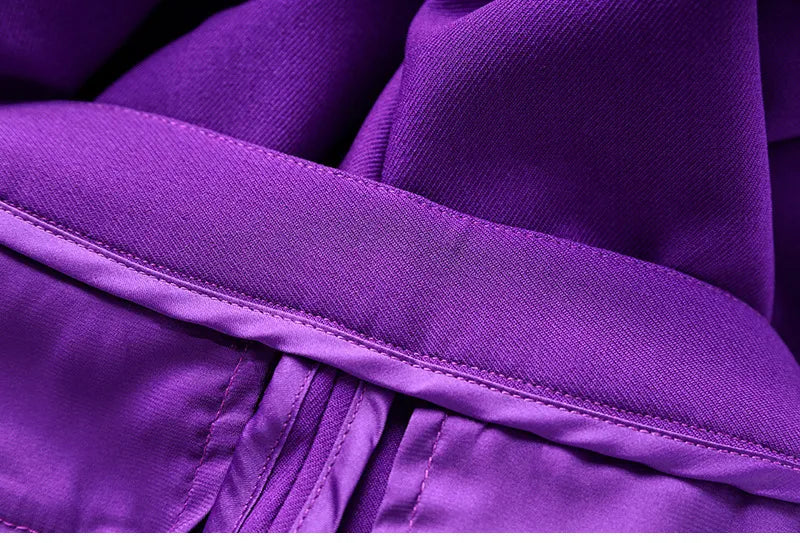 Purple Tailored Jacket & Flared Trousers, Women's Business Suit