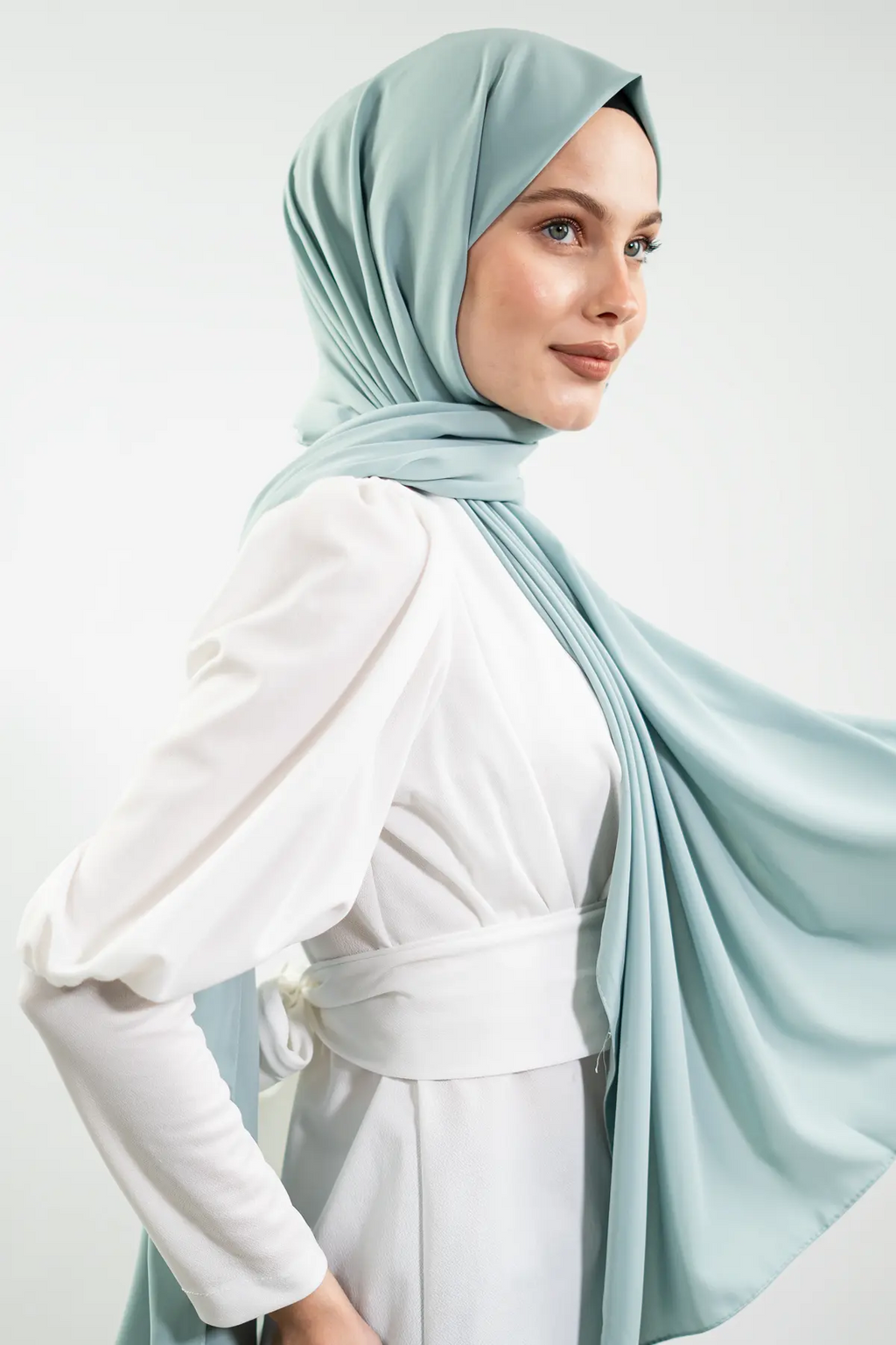 Madina Silk Blue Hijab 