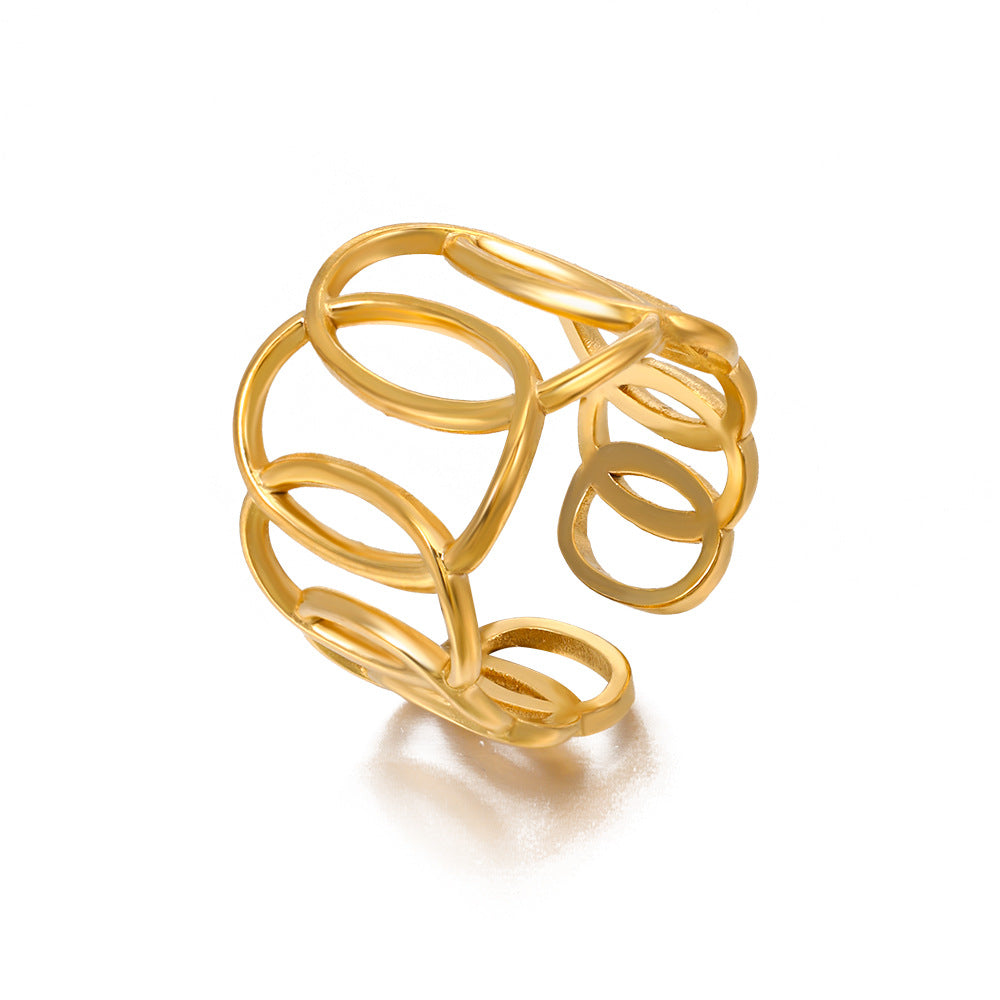 Geometric Ellipse Cross Ring