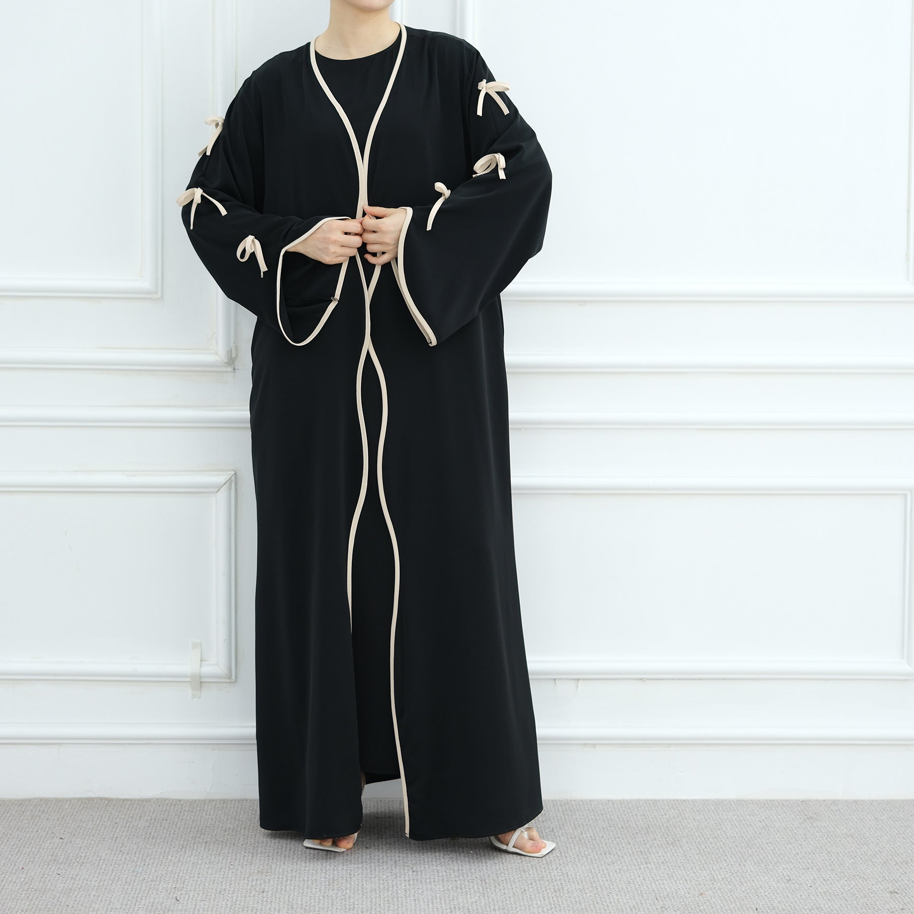 Bow Abaya Suit With Inner Top