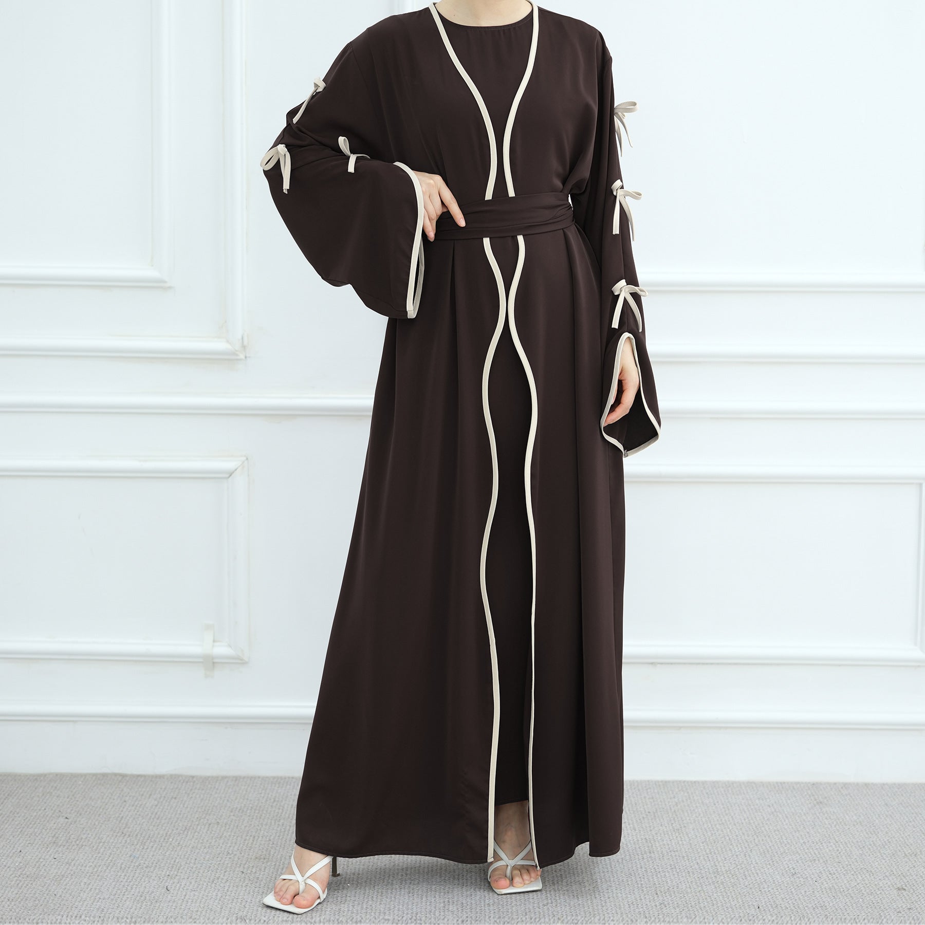 Bow Abaya Suit With Inner Top