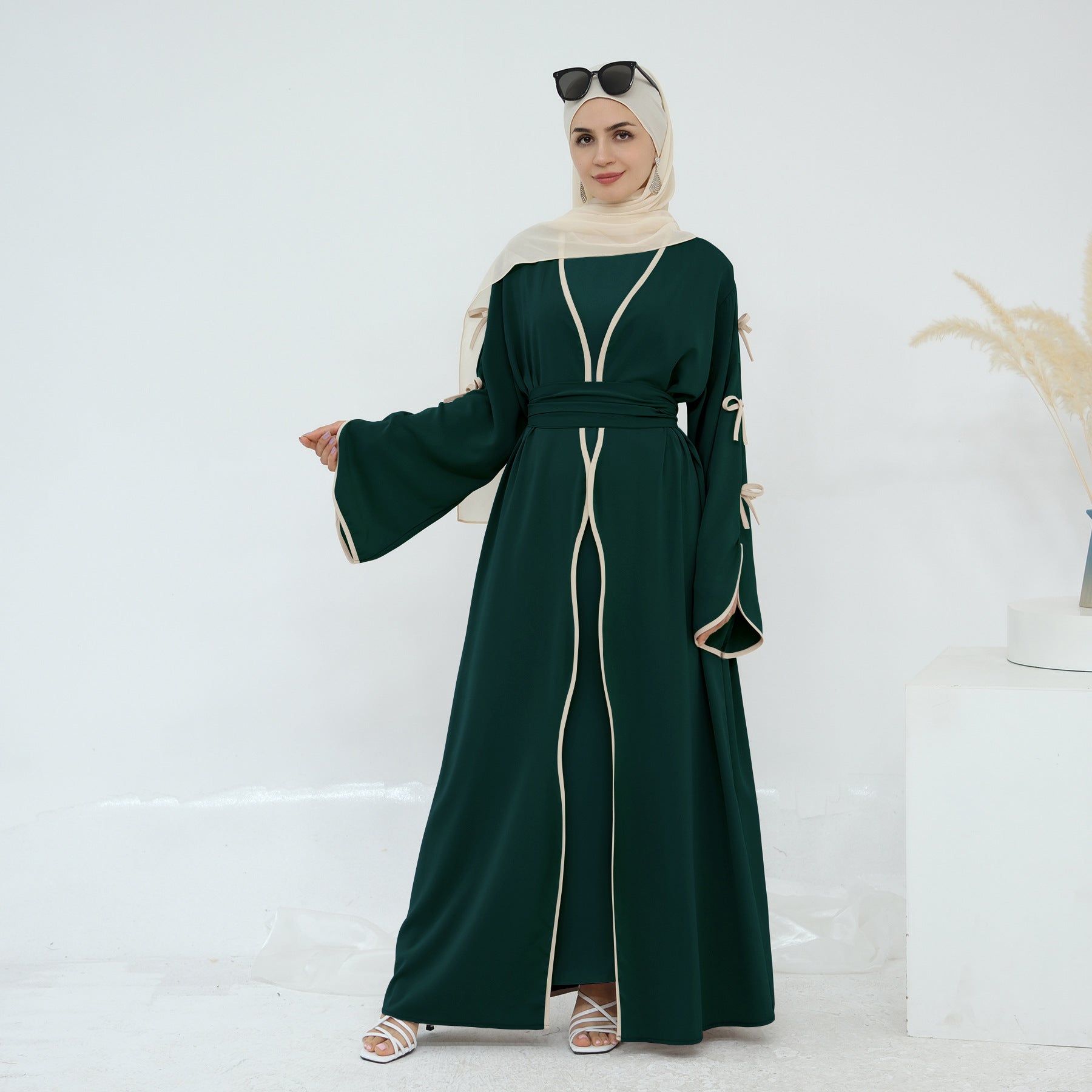 Bow Abaya Suit With Inner Top
