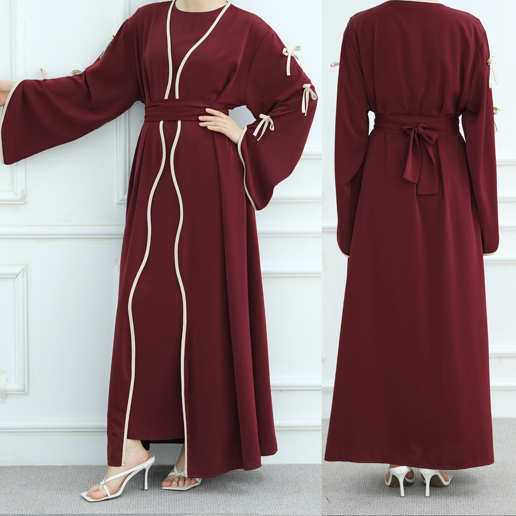 Bow Abaya Suit With Inner Top