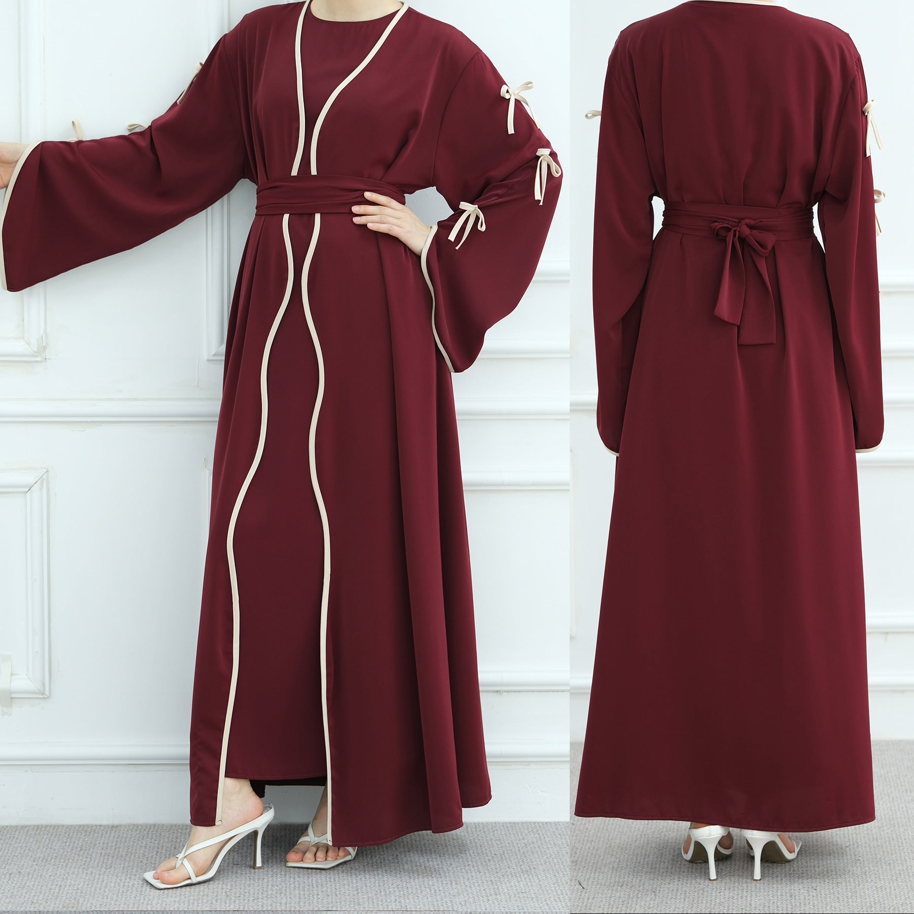 Bow Abaya Suit With Inner Top