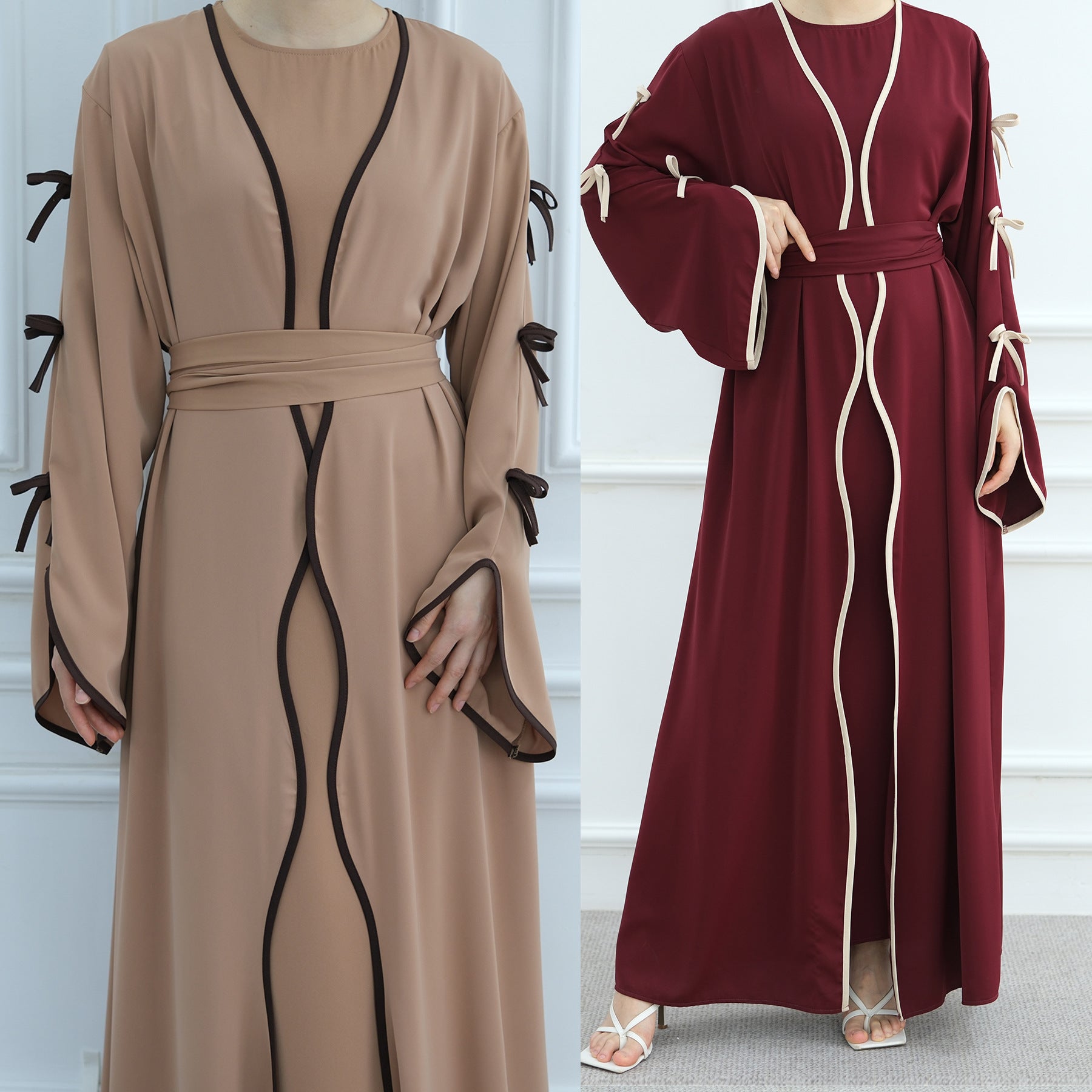 Bow Abaya Suit With Inner Top