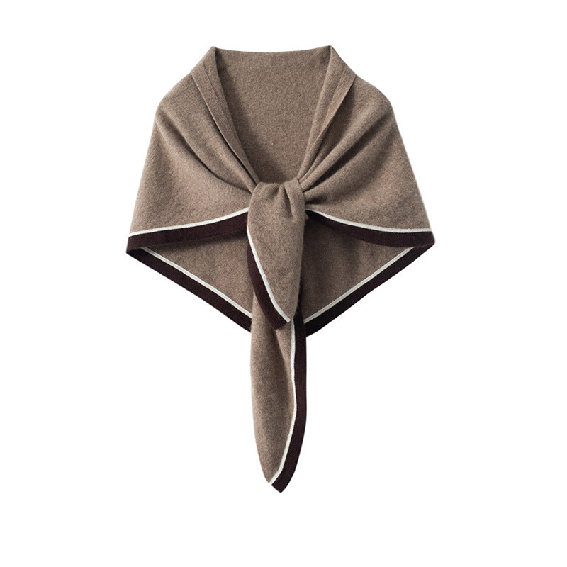 Knitted Triangular Cashmere Shawl For Women