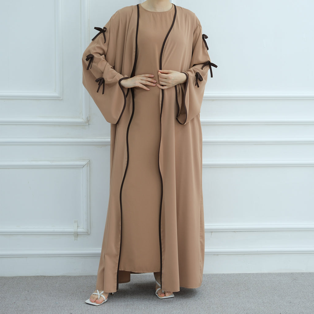 Bow Abaya Suit With Inner Top