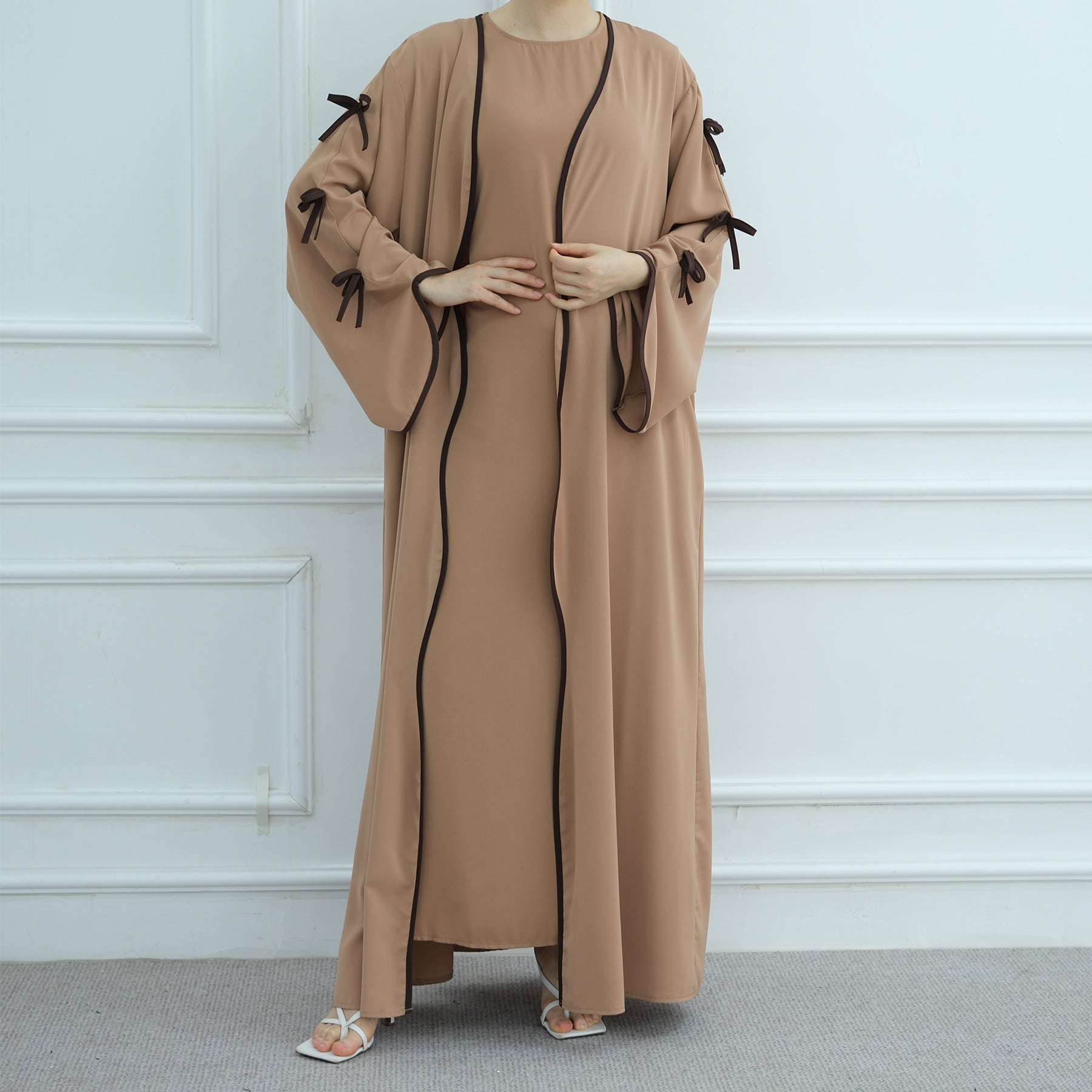 Bow Abaya Suit With Inner Top