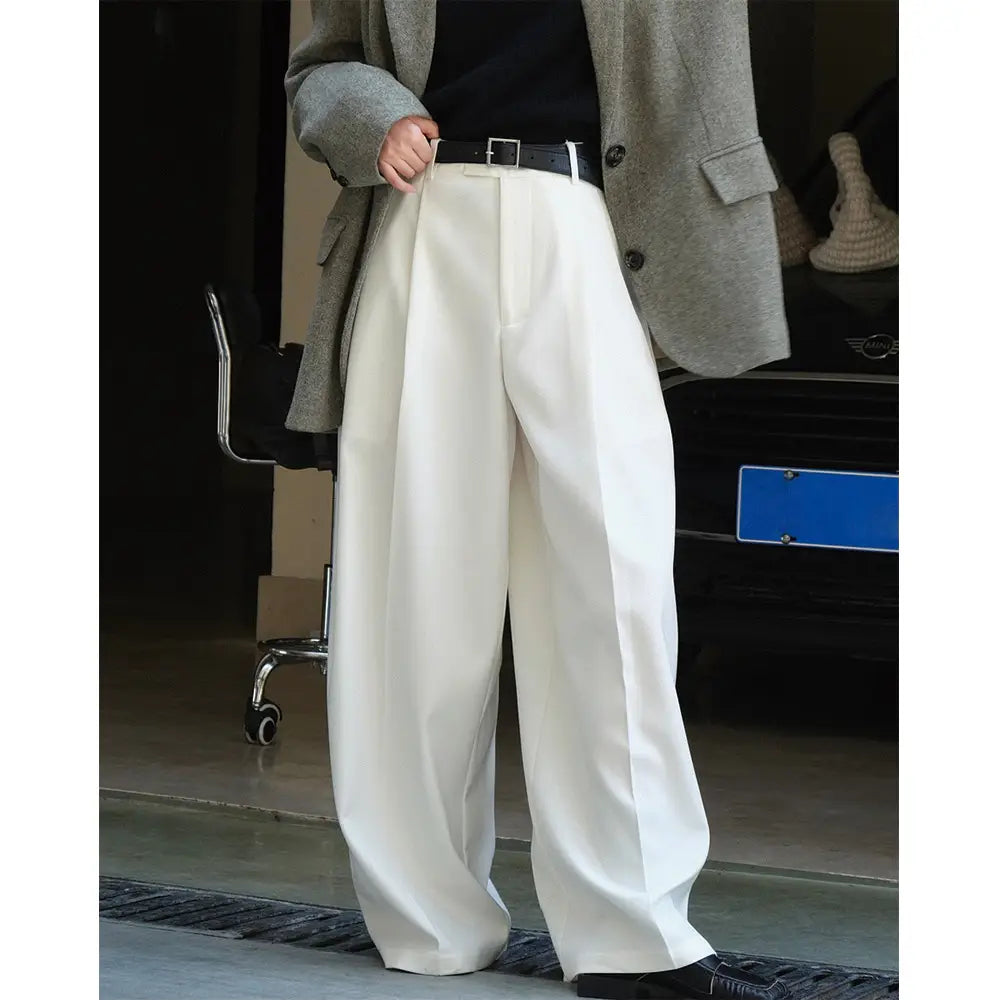 Women’sCasual Style Three-dimensional Pleated Suit Pants