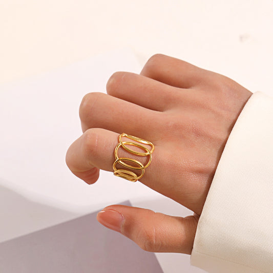 Geometric Ellipse Cross Ring