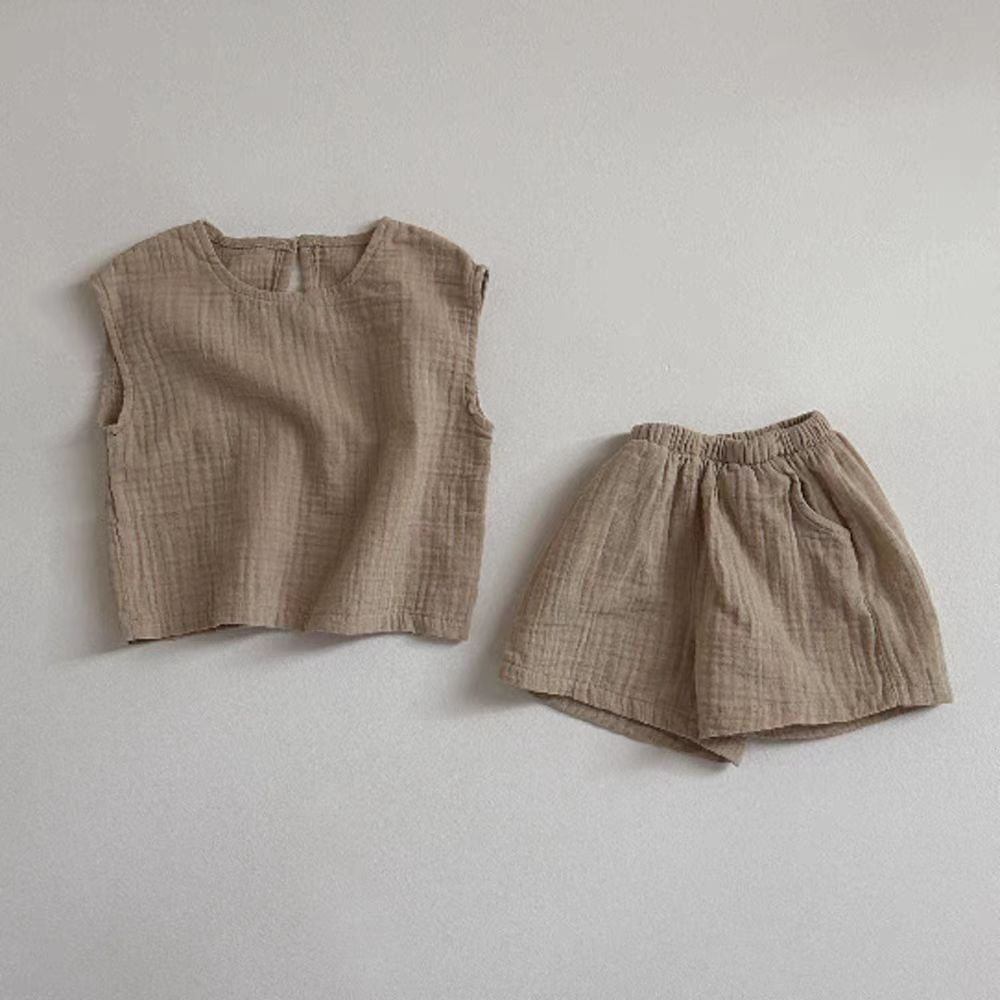 Atmungsaktives Weste- und Shorts-Set für Kinder, bequemes zweiteiliges Set