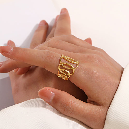 Geometric Ellipse Cross Ring
