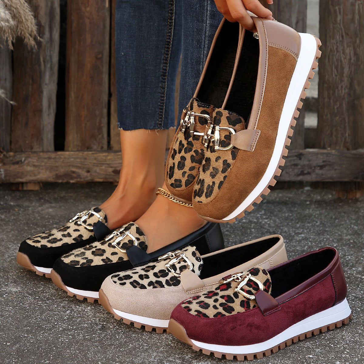 Flache Schuhe mit Metallschnalle für Damen, Sommerschuhe