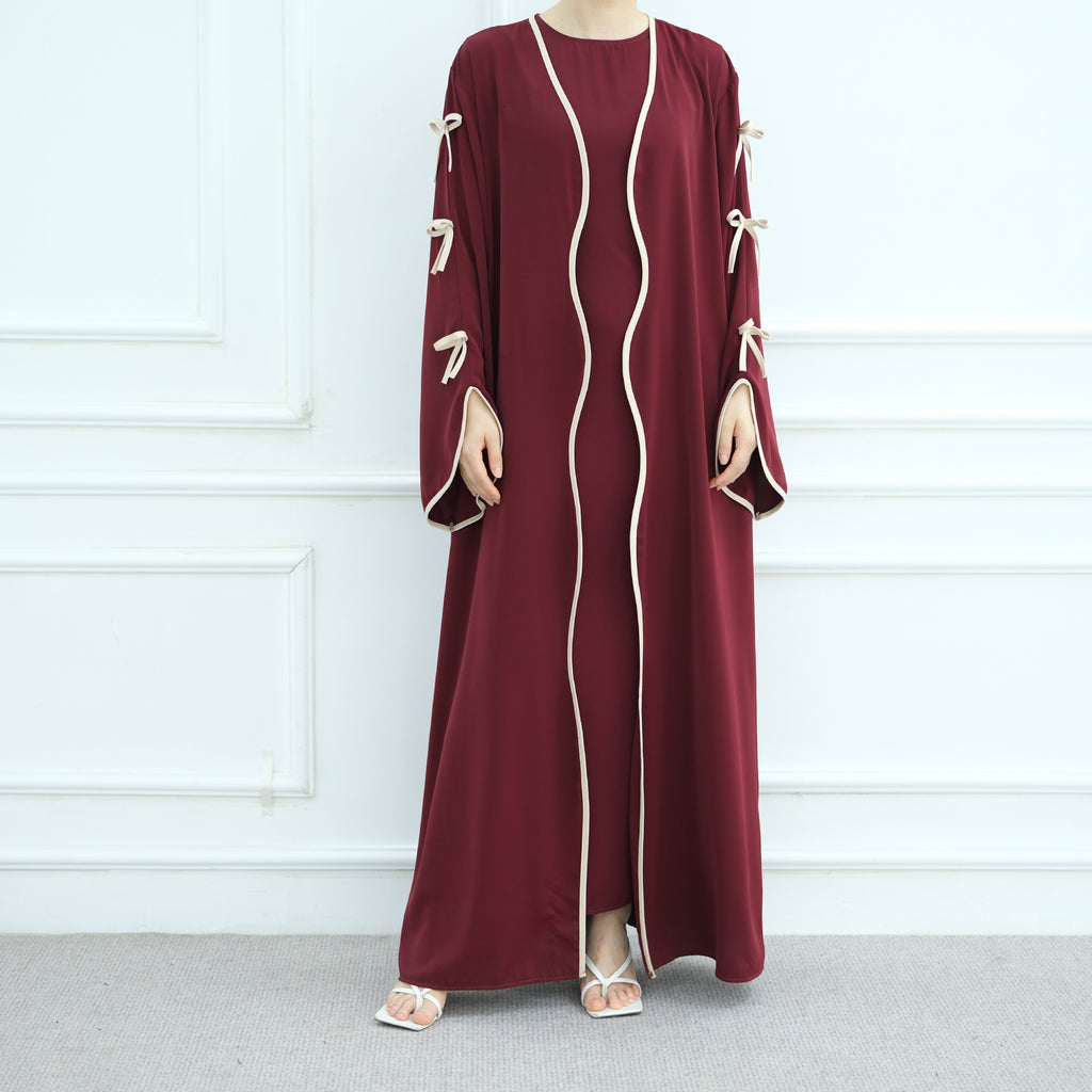 Bow Abaya Suit With Inner Top