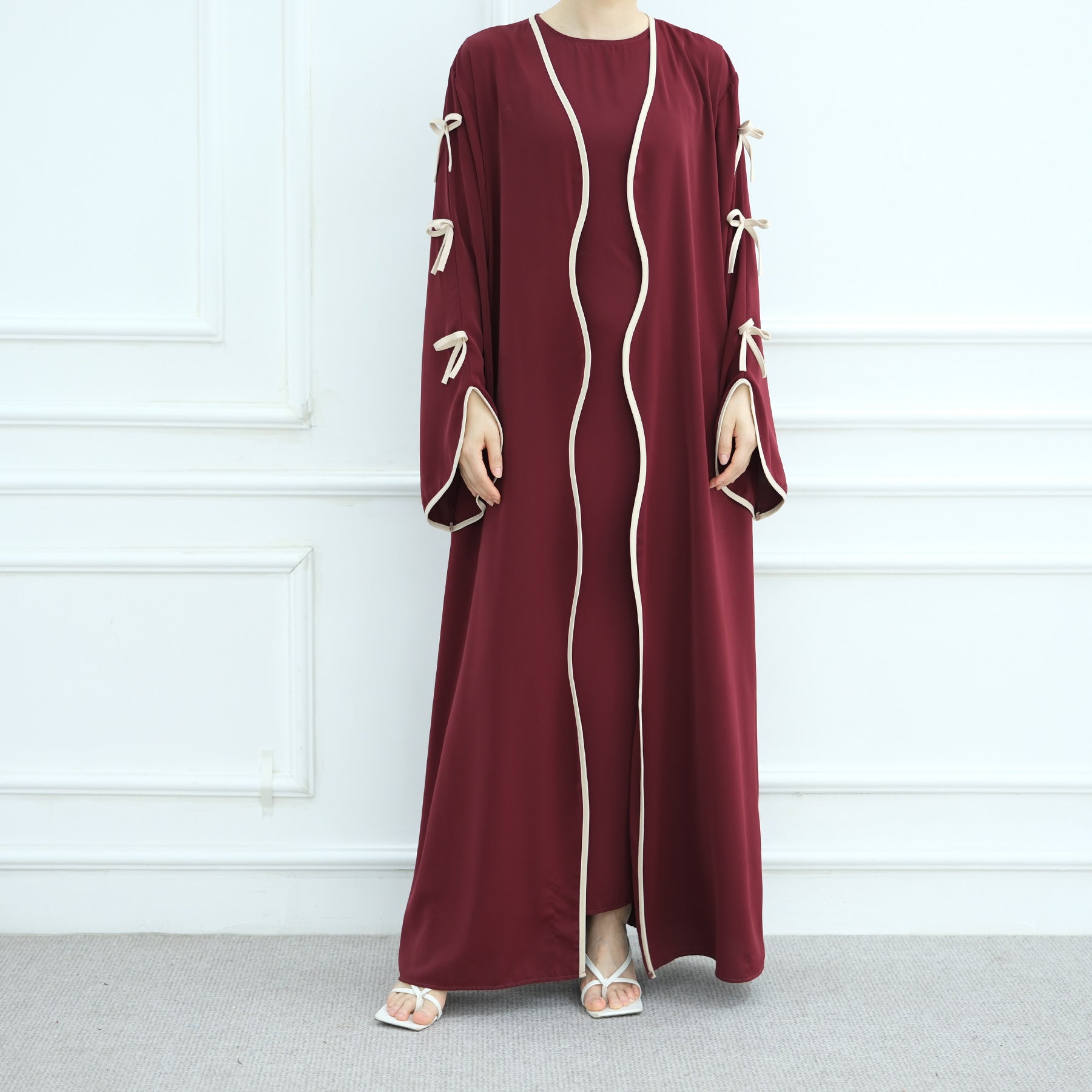 Bow Abaya Suit With Inner Top