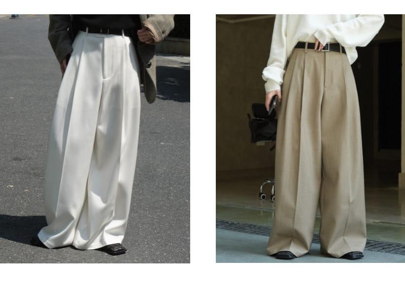 Women’sCasual Style Three-dimensional Pleated Suit Pants