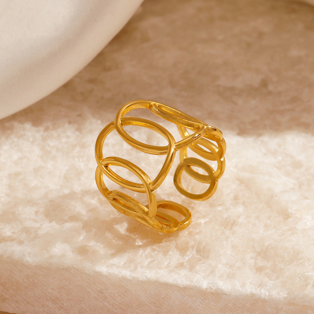 Geometric Ellipse Cross Ring