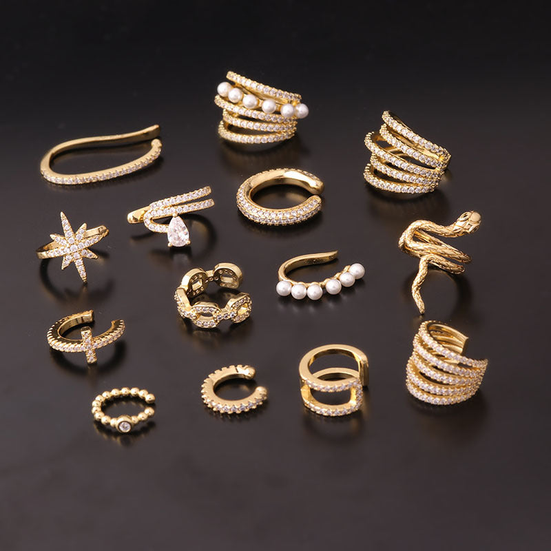 Micro Inlaid Zircon Imitation Pearl Earrings