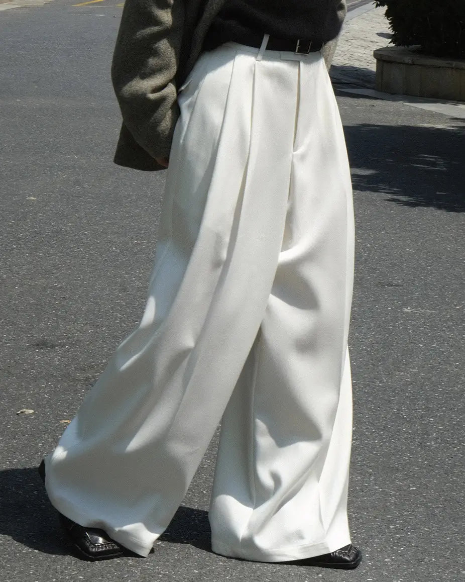 Women’sCasual Style Three-dimensional Pleated Suit Pants