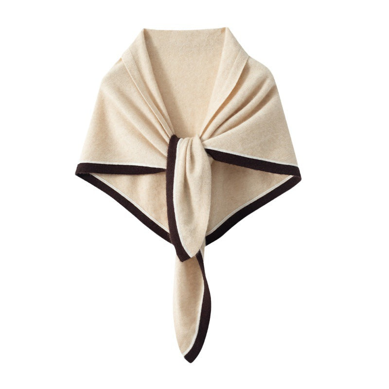 Knitted Triangular Cashmere Shawl For Women
